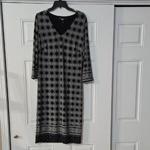 White House Black Market Geometric Black and White Dress